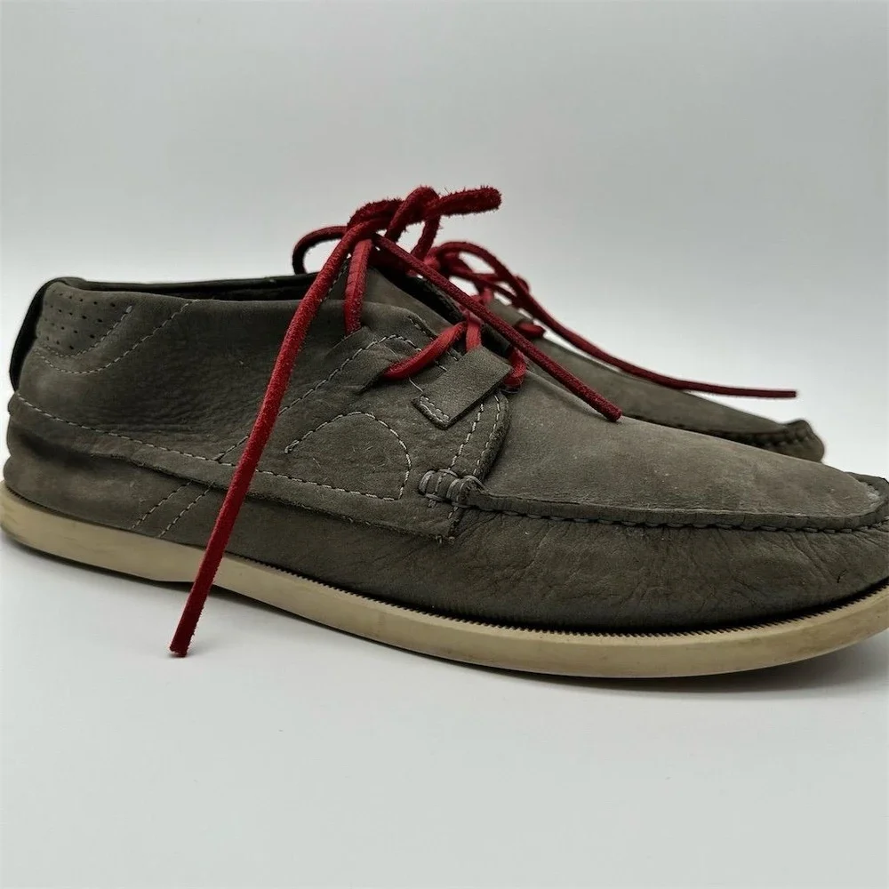 Zara Men's Gray Suede Boat‎ Shoes Size 10 Padded Insole Rubber Outsole